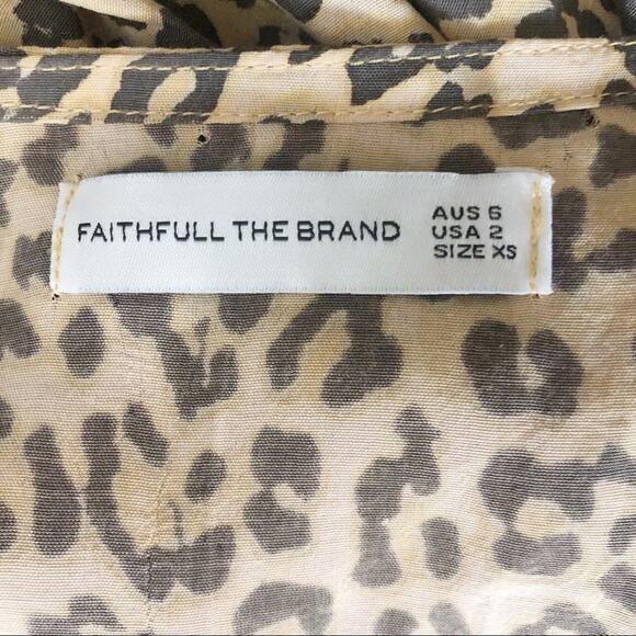 FAITHFULL THE BRAND Leopard Baja Wrap Mini Dress 2 - Picture 9 of 11
